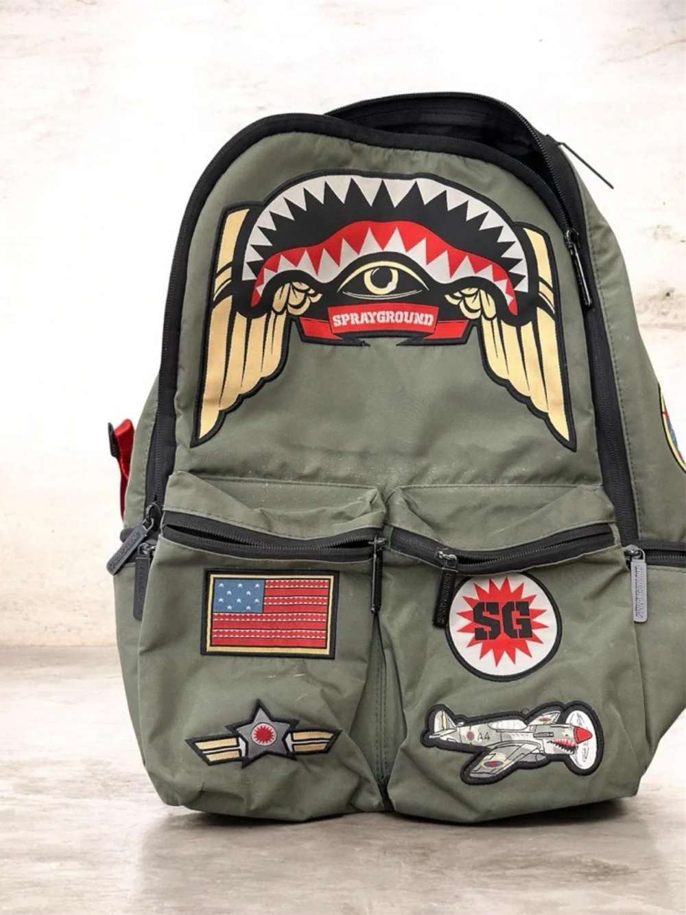 Sprayground Backpack Camo Green Army Patches - Limited Edition 2016 B874